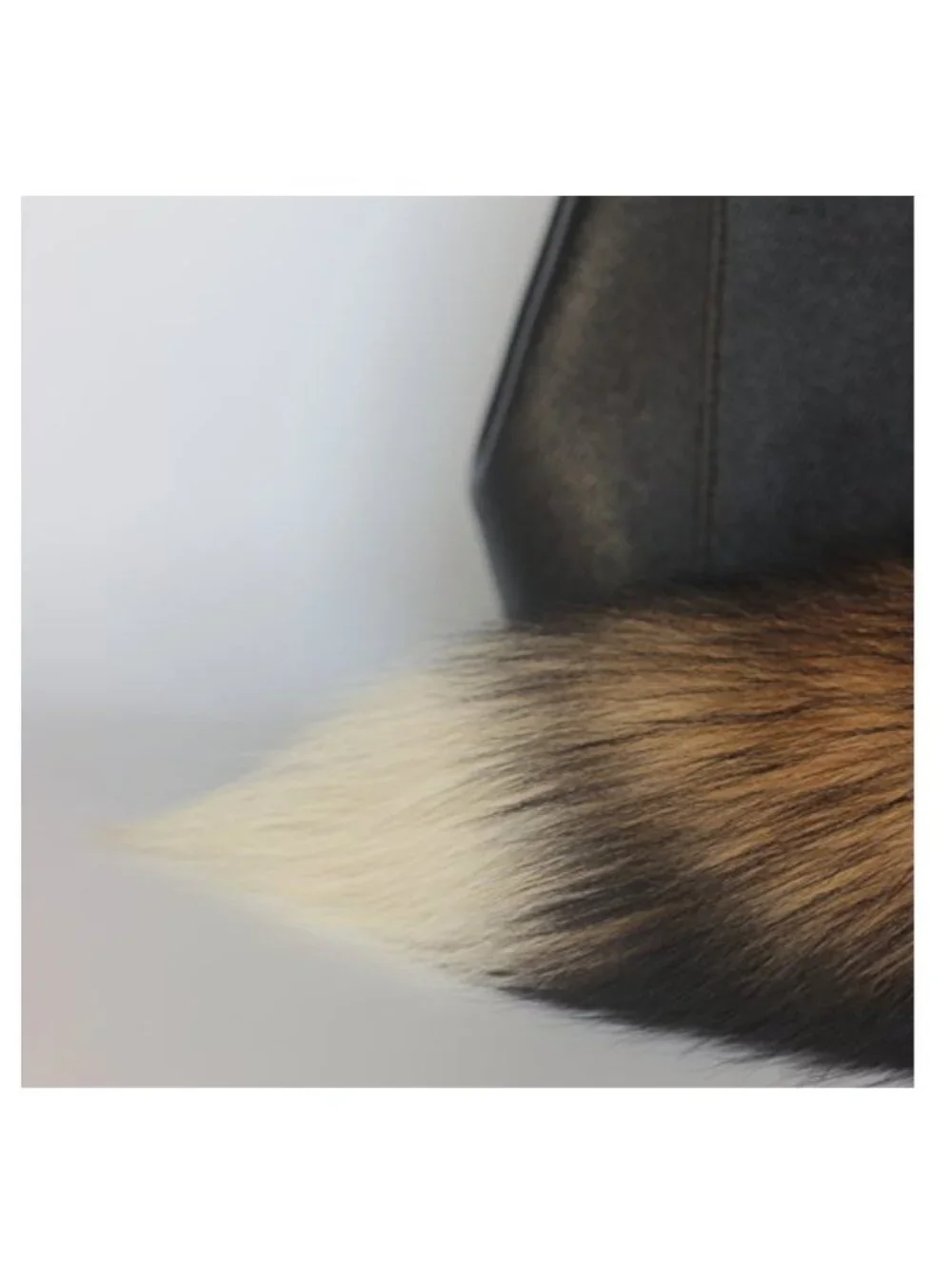Genuine Fox Fur Tail Keychain - Gold-Plated Clasp Bag Charm